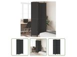 The Living Store Divisorio 3 Pezzi Nero In Legno Massello Di Paulownia