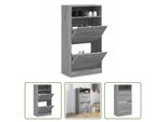 The Living Store Scarpiera Grey Sonoma 60X34X116 Cm Materiale In Legno