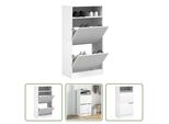 The Living Store Scarpiera Bianca 60X34X116 Cm Materiale In Legno