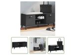 The Living Store Panca Per Scarpe Viken Nero 106X35X45 Cm Materiale A Base Di Legno