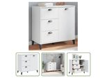 The Living Store Credenza Viken Bianco 80X40X80 Cm Materiale A Base Di Legno