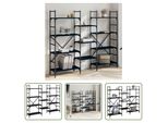 The Living Store Libreria Nera 160X28,5X136,5 Cm Materiale A Base Di Legno