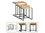 The Living Store Set Tavoli 3 Pz. Legno Massiccio Di Acacia