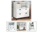 The Living Store Libreria Viken Bianco 80X40X90 Cm Materiale A Base Di Legno