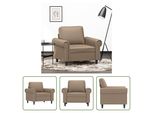The Living Store Poltrona Cappuccino-Brown 60 Cm In Pelle Finta