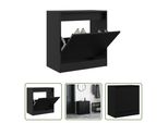 The Living Store Scarpiera Nera 60X34X63,5 Cm Materiale In Legno