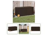 The Living Store Cassapanca Da Giardino Con Rotelle Marrone 283L Poly Rattan