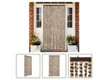 The Living Store Tenda Fly Beige E Marrone 100X230 Cm In Ciniglia