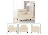 The Living Store Poltrona Beige 60 Cm In Tessuto Microfibra