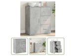 The Living Store Credenza Cemento Grigio 60X31X70 Cm Materiale Legno