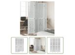 The Living Store Divisorio 4 Pezzi In Legno Massiccio Bianco Paulownia