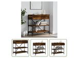 The Living Store Tavolo Consolle Rovere Fumé 75X34,5X75 Cm Materiale In Legno