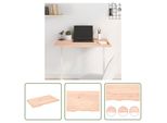 The Living Store Piano Del Tavolo 80X50X2 Cm In Rovere Massiccio Non Trattato