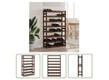 The Living Store Portabottiglie Per 56 Bottiglie In Legno Di Pino Massiccio Marrone