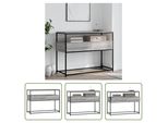 The Living Store Consolle Grigia Sonoma 100X40X75 Cm In Materiale Ligneo