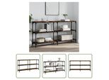 The Living Store Consolle In Rovere Fumé 150X29X75 Cm Materiale A Base Di Legno