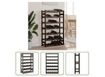 The Living Store Portabottiglie Per 42 Bottiglie In Legno Di Pino Massiccio Nero