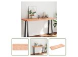 The Living Store Piano Del Tavolo 140X60X(2-6) Cm In Legno Massiccio Trattato Bordo Albero