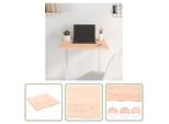 The Living Store Piano Del Tavolo 60X60X2 Cm In Rovere Massiccio Non Trattato
