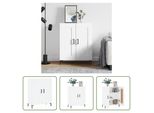 The Living Store Madia Bianca 69,5X34X90 Cm Materiale A Base Di Legno