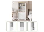 The Living Store Libreria Bodo Bianco E Marrone 82X40X173 Cm In Legno Di Pino Massiccio