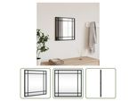 The Living Store Specchio Da Parete Nero 40X40 Cm Quadrato In Ferro