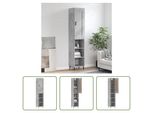 The Living Store Credenza In Cemento Grigio 34,5X34X180 Cm Materiale In Legno