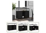 The Living Store Credenza Nera 100X35X80 Cm Materiale A Base Di Legno