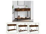 The Living Store Tavolo Consolle In Rovere Fumé 100X34,5X75 Cm Materiale In Legno