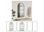 The Living Store Specchio Da Parete Nero 40X80 Cm Ferro Curvo