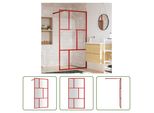 The Living Store Schermo Doccia Per Cabina Doccia Con Vetro Trasparente Esg Rosso 115X195 Cm