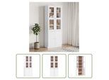 The Living Store Vetrina Alta White 77X35X186,5 Cm In Legno Di Pino Massiccio