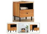 The Living Store Comodino 40X33X46 Cm In Legno Massiccio Di Acacia