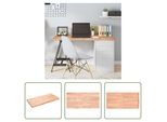 The Living Store Piano Del Tavolo Marrone Chiaro 120X60X(2-4)Cm In Legno Massiccio Di Rovere Trattato