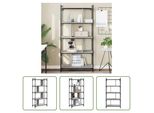 The Living Store Libreria 5 Ripiani Grigio Sonoma 76X32X158 Cm Materiale A Base Di Legno