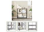 The Living Store Libreria Grey Sonoma 78,5X33X82 Cm Materiale A Base Di Legno
