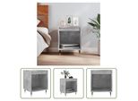 The Living Store Comodino Grigio Cemento 40X35X50 Cm Materiale A Base Di Legno