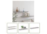 The Living Store Mensole Sospese 2 Pz. Grigio Cemento 80X23,5X3,8 Cm Mdf