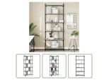 The Living Store Libreria 6 Ripiani Grigio Sonoma 76X32X192 Cm Materiale Legno