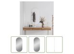 The Living Store Specchio Da Parete Argento 100X45 Cm Ovale