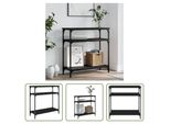 The Living Store Consolle Nera 75X29X75 Cm In Materiale Ligneo