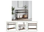 The Living Store Tavolo Consolle In Rovere Fumé 100X29X75 Cm Materiale In Legno