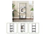 The Living Store Libreria Grigio Sonoma 50X33X117,5 Cm Materiale A Base Di Legno