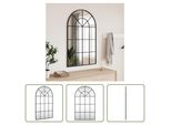 The Living Store Specchio Da Parete Nero 60X100 Cm Ferro Curvo