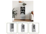 The Living Store Credenza In Cemento Grigio 40X36X110 Cm Materiale In Legno