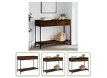The Living Store Tavolo Consolle Look Rovere Marrone 100X34,5X75 Cm Materiale A Base Di Legno