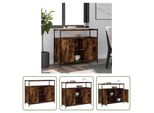 The Living Store Credenza Rovere Fumé 100X35X80 Cm Materiale Legno