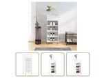 The Living Store Scarpiera Bianca Lucida 40X36X105 Cm Materiale Legno