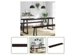 The Living Store Piano Del Tavolo 200X40X(2-6) Cm In Legno Massiccio Trattato Bordo Albero
