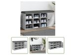 The Living Store Panca Per Scarpe In Cemento Grigio 102X32X50 Cm Materiale A Base Di Legno